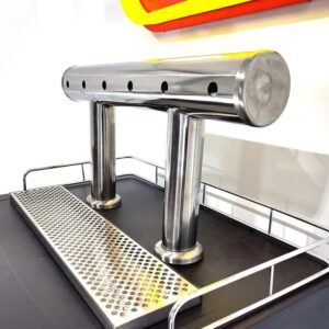 6 Tap TT Bar Brushed Stainless Font
