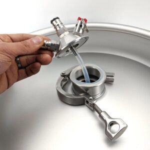 Ball Lock Tapping Head to 2 inch Tri Clover (Commercial Keg adaptor)