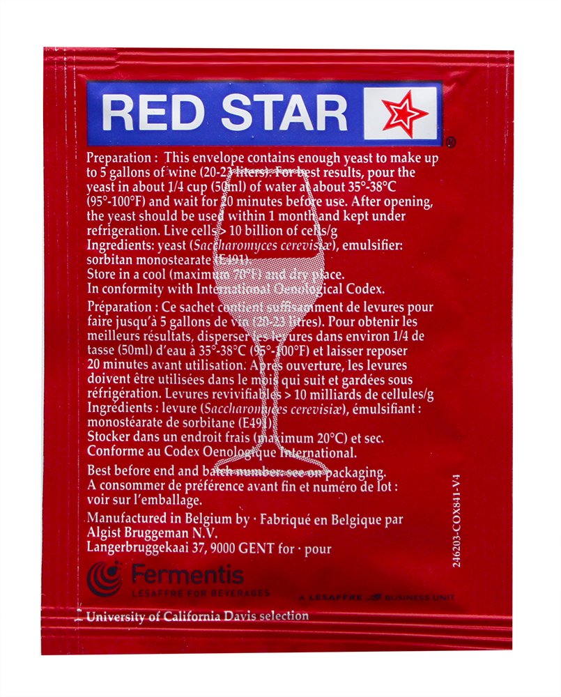 Wine Yeast Red Star Premier Classique Formerly Montrachet For Wine Making - Image 2