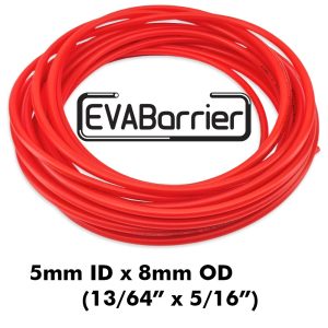 Red EVABarrier 5mm ID x 8mm OD Sold Per Meter