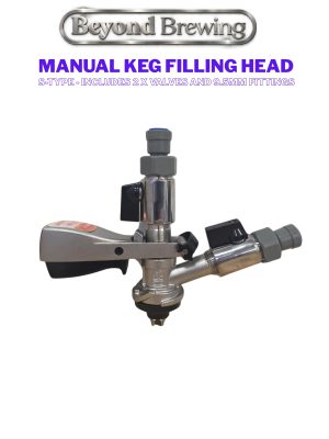 Manual Keg filling head - S Type with 2 x ball valves and fittings